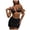 Black, variant on Women's 3 Piece Swimsuits Halter Triangle Crochet Bikini Sets with Cover Up Skirt (Light Blue, S)