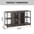 thumbnail image 2 of Industrial Wine Bar Cabinet for Liquor and Glasses,Farmhouse Coffee Wine Cabinet with Storage and Wine Rack,Buffet Cabinet for Dining Room Kitchen Living Room, 2 of 8