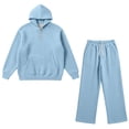 thumbnail image 7 of RMGVDSD Boys Clothes 2 Piece Fashion Fall Outfits Quarter Zip Hoodie Sweatshirts Wide Leg Sweatpants Solid Color Sweatsuit Sets With Pockets 8-9 Years, 7 of 7