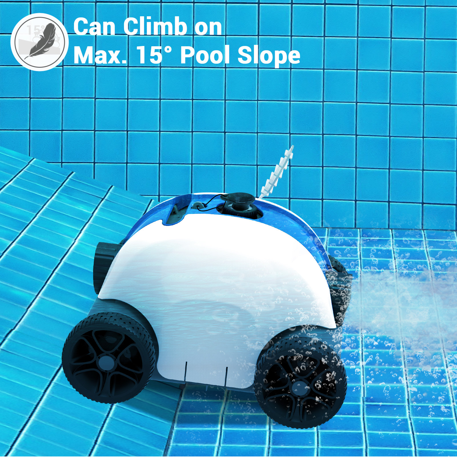 Paxcess Cordless Automatic Robotic Pool Cleaner for in-Ground and Above Ground Swimming Pool - image 5 of 7