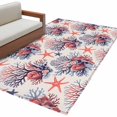 thumbnail image 2 of Summer Ocean Washable Area Rugs 3'x5', Retro Red Shell Starfish Conch Low Pile Throw Living Room Rug Non-Slip Sturdy Edge Binding Carpet for Indoor Entryway Bedside Kitchen, 2 of 9