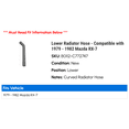 thumbnail image 2 of Lower Radiator Hose - Compatible with 1979 - 1982 Mazda RX-7 1980 1981, 2 of 2