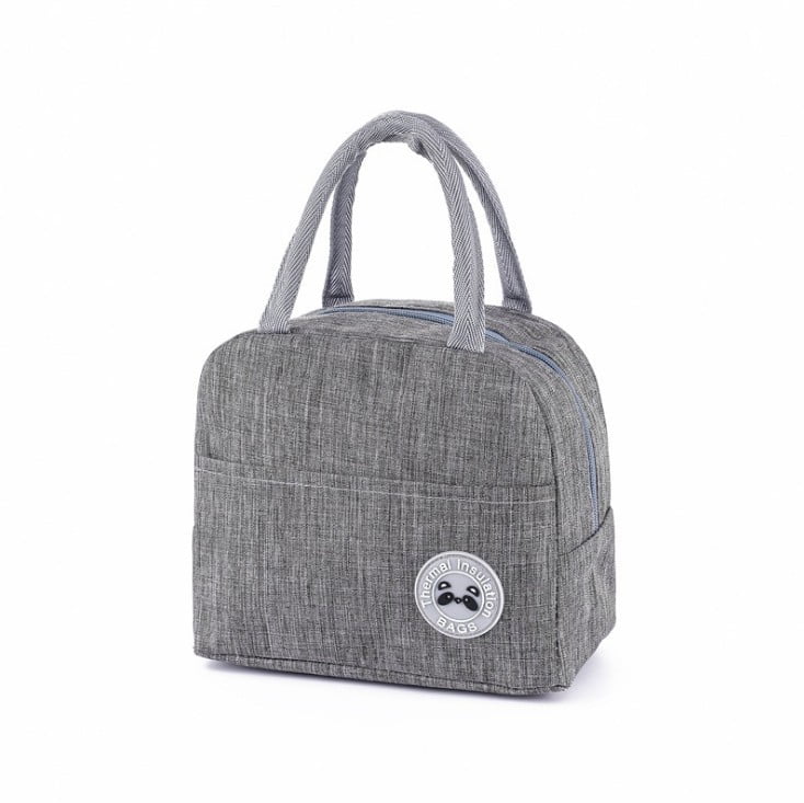Details about   Insulated Lunch Bag for Men & Women Heavy Duty Oxford Nylon Black/Gray Color 
