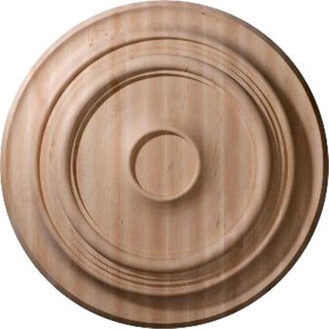 Ekena Millwork CMW24TRRO 24 Po. OD x 2,25 Po. P Médaillon de Plafond Traditional Sculpté, Chêne Rouge
