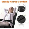 thumbnail image 4 of CQAOE Ergonomic Office Desk Computer Chair with Mid-Back Support, Flip-Up Armrests & Swivel Wheels – PU Leather Executive Task Chair for Home Office & Study  (Jet Black), 4 of 9