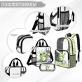 thumbnail image 3 of Kuiaobaty Frog Snail Printed Clear Backpack Set for Boys Girls Daisy Print Clear Bookbag and Pencil Case Musical Note Print Backpack with Transparent Lunch Bag for Stadium School, 3 of 5