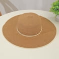 thumbnail image 7 of Clossjun Solid Straw Wide-Brim hat with Daisy Decor, UV-Protective, Lightweight for Trips., 7 of 7