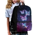 thumbnail image 3 of KUIFORTI Galaxy Butterfly Bookbag for Girls Elementary School Kids School Backpack Waterproof 17 Inch Zipper School Bag with Adjustable Strap & Side Pockets for Water Bottle, 3 of 6