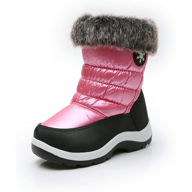 Apakowa Girls Insulated Warm Lined Winter Snow Boots Water Resistance ...