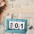 thumbnail image 4 of Injueey Calendario perpetuo del calendario único respetuoso del medio ambiente de los accesorios amarillos de madera de bambú del escritorio Decoración del hogar, 4 of 6