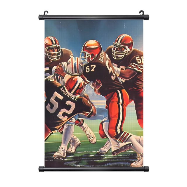 Cuadro colgante de PVC negro personalizado del equipo de fútbol de los Browns, varios tamaños, decoración de interiores, cuadro para colgar en la pared, cuadro decorativo para mesita de noche