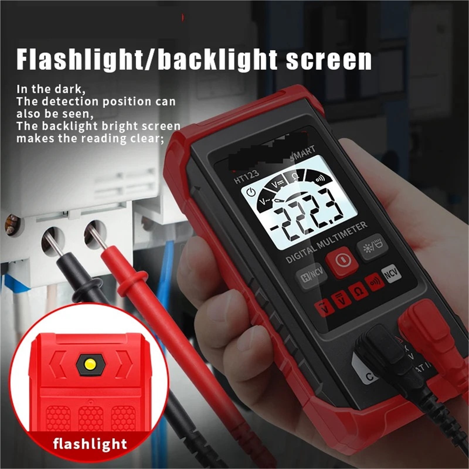 Mini Digital Multimeter AC DC Voltage 600V Smart Multimetro Auto Range Meter NCV Ohm Test Profesional Electrician Tester ,Battery Test