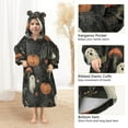 thumbnail image 3 of FORMRS Wearable Blanket Hoodie with Sleeves for Kids Cozy Flannel Sweatshirt, Autumn Ghost Pattern, 3 of 7