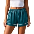 thumbnail image 6 of YTCAMLO Soft Cotton Womens Satin Pajama Shorts Summer Casual Pj Bottoms with Pockets Elastic Waist Baggy Lounge Shorts Sleepwear, 6 of 6