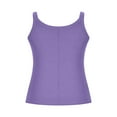 thumbnail image 4 of Fanxing Purple Womens Ribbed U Neck Tank Tops M Plus Size Shapewear Camisoles Basic Backless Sleeveless Summer Cami Shirts 2025 S-5XL, 4 of 6