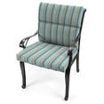 thumbnail image 2 of Jordan Manufacturing Sunbrella 44" x 22" Gateway Mist Blue and Beige Stripe Rectangular Outdoor Chair Cushion with Ties and Hanger Loop, 2 of 12