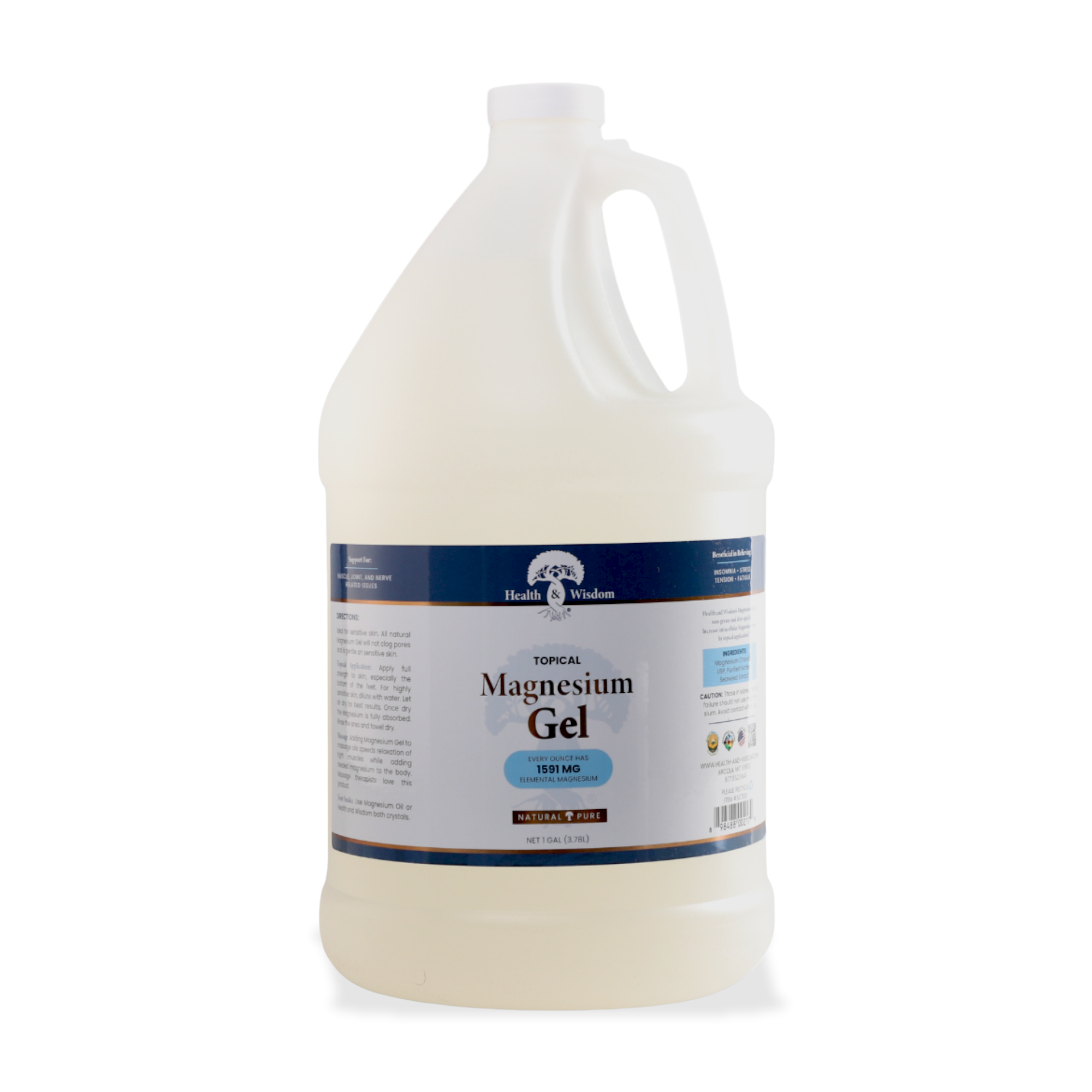 Health and Wisdom Magnesium Gel with Seaweed Extract 128 oz. (1 gal
