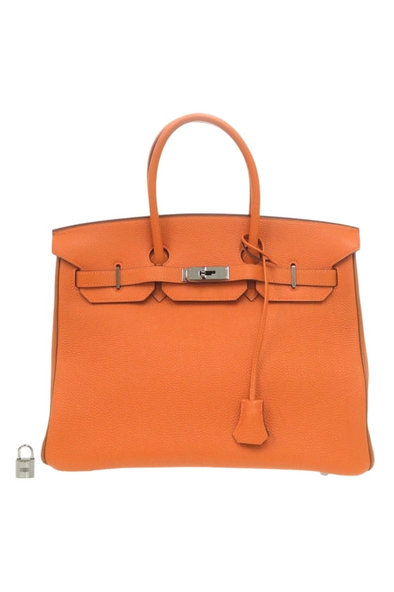 Pre-Owned Hermes Herms Birkin 35 Togo in orange and gold with... (Good)
