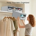 thumbnail image 7 of Hat Organizer for Baseball Caps - 2 Pack Pull-Out Drawer Hat Storage Organizer Box with Clear Window, Stackable Closet Cap Holder, Baseball Cap Organizer for Closet, Bedroom, Home, Ant Gray, 7 of 7