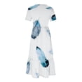 thumbnail image 4 of Fankiway Robe Longue d'Été pour Femmes, à la Mode, à Manches Courtes, à Col Rond, Ample, à Dégradé de Couleurs, Robes pour Femmes, Robes pour Femmes Grande Taille en Liquidation, 4 of 4