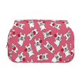 thumbnail image 2 of Kdxio French Bulldog And Heart for Double Compartment Pen Case Oxford Organizer with Zipper Pockets for Students Artists, 2 of 7