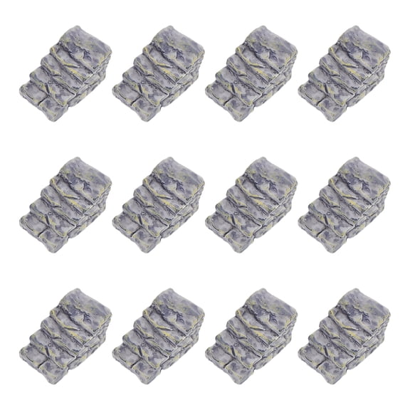 12 Pcs Resin Figurine Garden Stepping Stones Small Ratchet Key Lanyard Grey