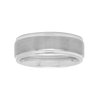 Men's White Tungsten 8MM Comfort Fit Step Edge Wedding Band