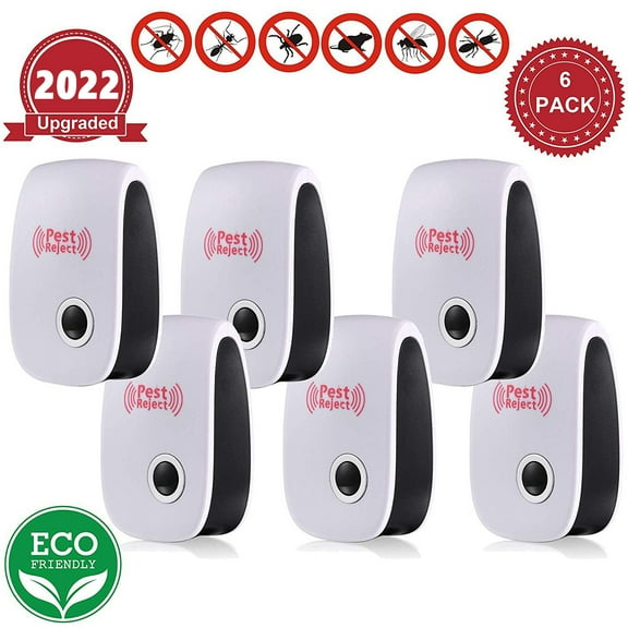 6PCS Ultrasonic Pest Repeller, Electronic Ultrasonic Pest Repeller Plug in for Home, Kitchen, Office, Warehouse, Hotel