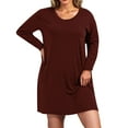 thumbnail image 2 of Timegard Vêtements de Nuit pour Femmes Grande Taille Col Rond Manches Longues Tenue d'Intérieur Confortable Pyjama Décontracté Robe de Maison, 2 of 7