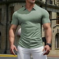 thumbnail image 4 of Akiihool Mens Polo Shirts Short Sleeve Slim Fit Men's Short Sleeve Knit Button Polo Shirts Casual Pullover Golf Shirt with Pockets (Green,XXL), 4 of 5