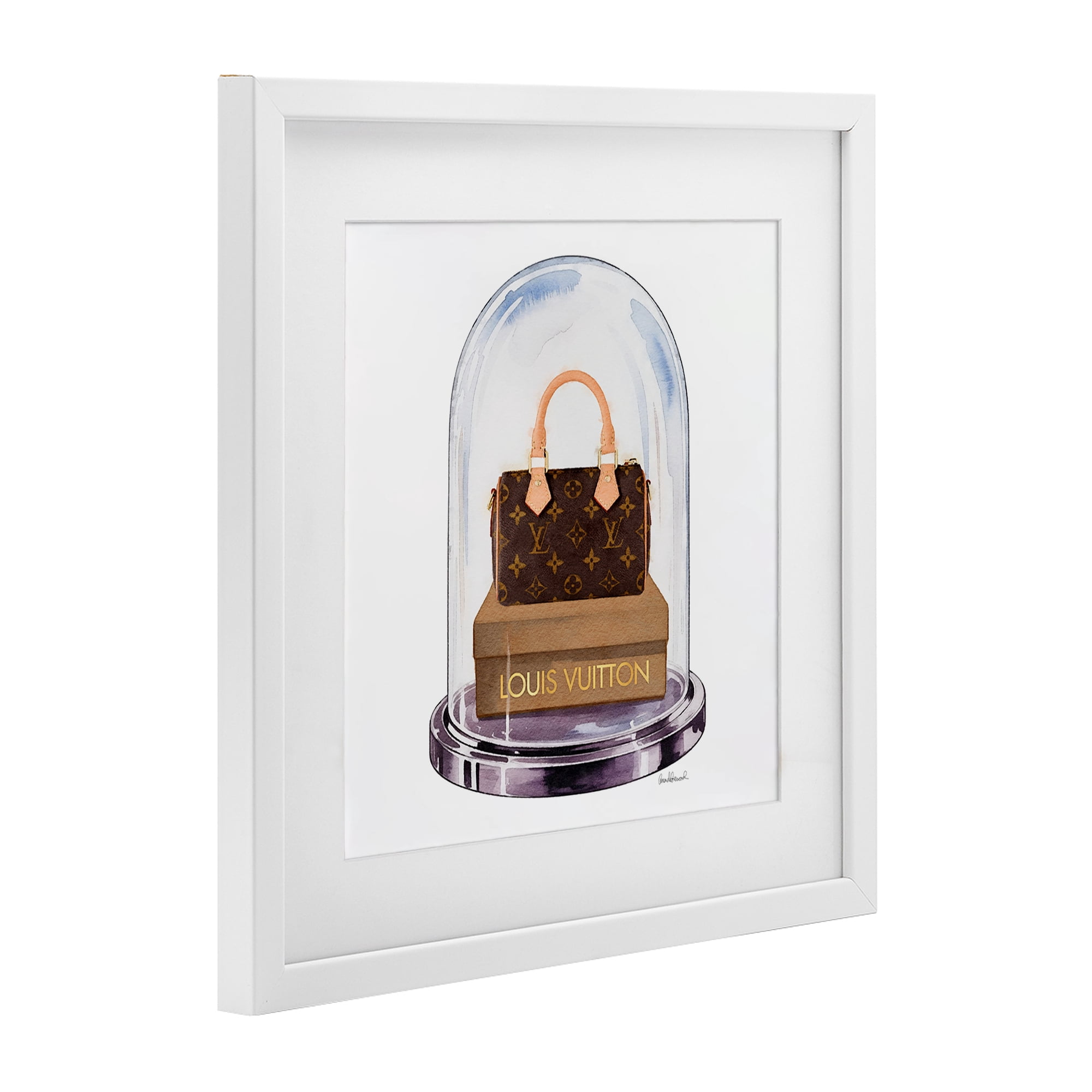 Stupell Industries Glam Purse Bell Jar White Framed Print Under Glass, design by Amanda Greenwood