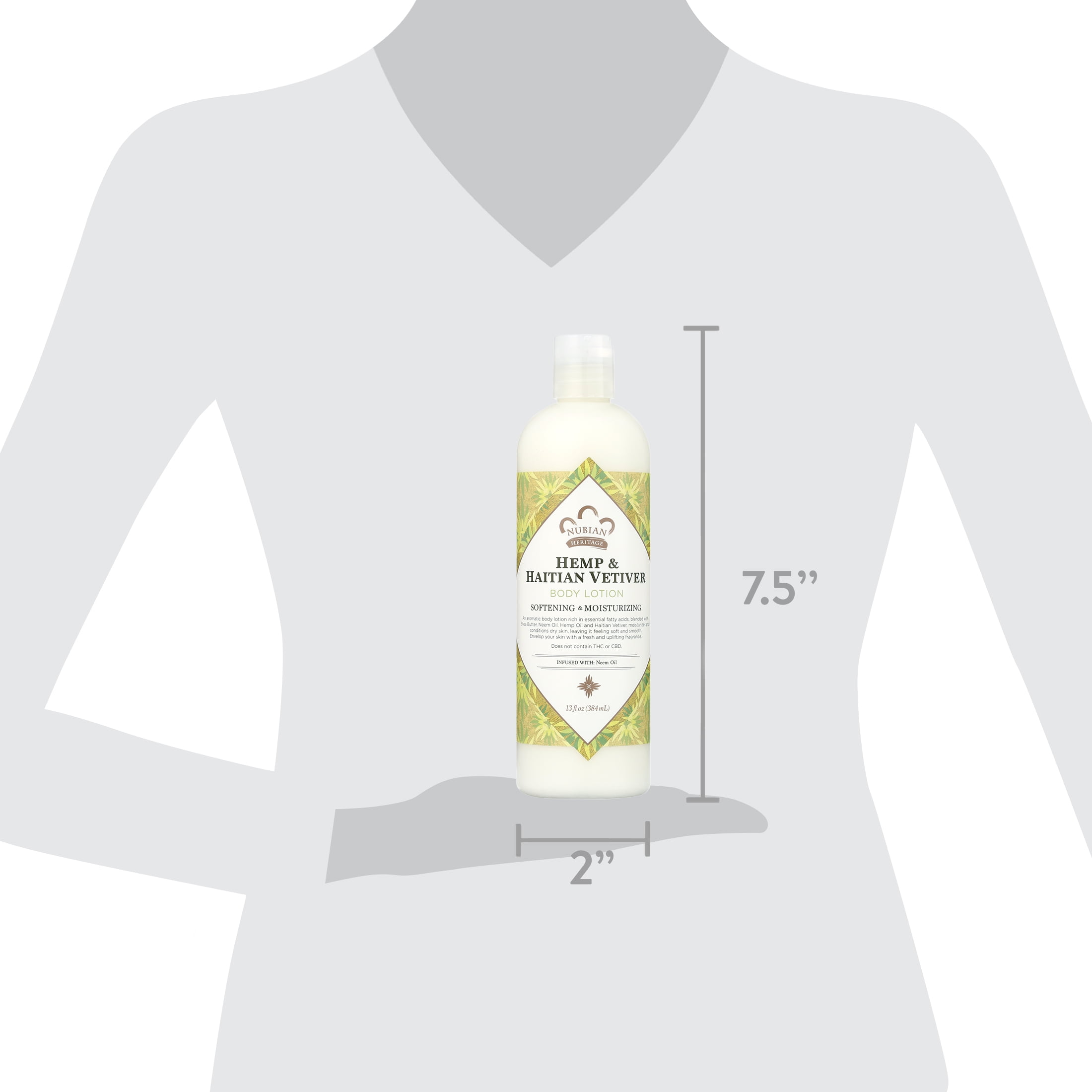 Nubian Heritage Body Lotion Indian Hemp & Haitian Vetiver,13 oz
