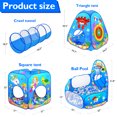 thumbnail image 3 of PigPigPen 5pc Play tent with Tunnel for Toddlers Baby Ball Pits Indoor Outdoor Polyester Playhouse, 3 of 7