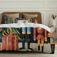 thumbnail image 5 of Pratyus Nutcracker Soldier Presents 3-Piece Bedding Set Comfortable Breathable Christmas Peach Skin Bedroom Guest Room 87x68in, 5 of 8
