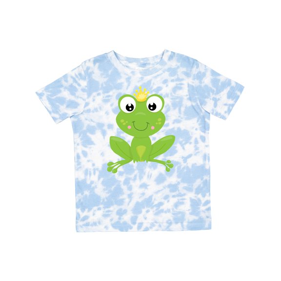 Inktastic Cute Frog, Green Frog, Crown, Frog Prince Boys or Girls Toddler T-Shirt