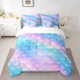 thumbnail image 2 of YST Mermaid Scale Comforter Set, 7-Piece, Mermaid Bedding, Twin, Girls, 2 of 5