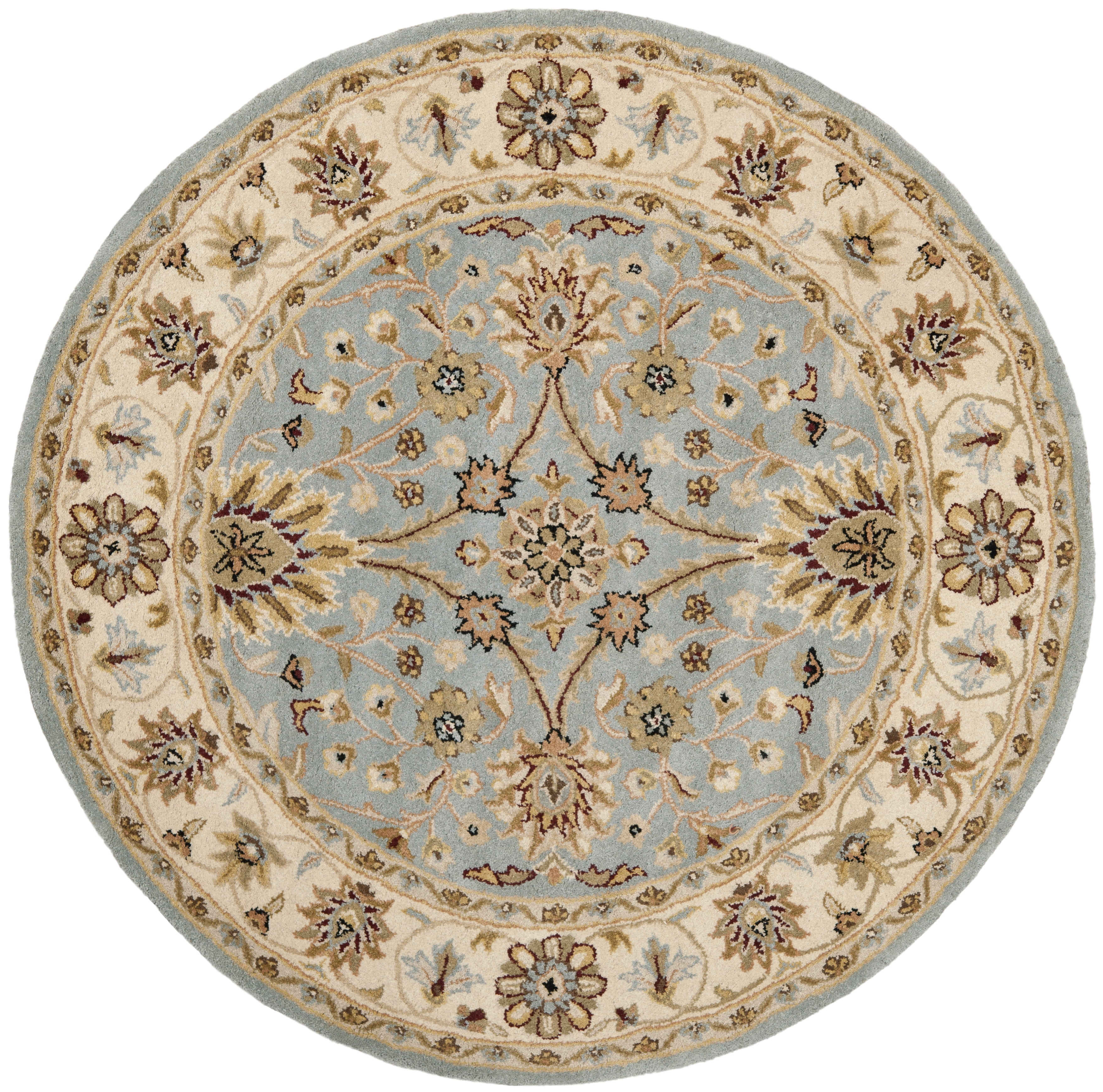 SAFAVIEH Antiquity Beaumont Oriental Area Rug, Light Blue/Ivory, 3'6" x 3'6" Round