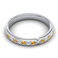 thumbnail image 3 of Diamond-Capitals 0.30 Carat Shiny Round Cut Natural Diamond Citrine Gemstone Bridal Eternity Band for Wedding Solid 14K White Gold Size 9.5, 3 of 8