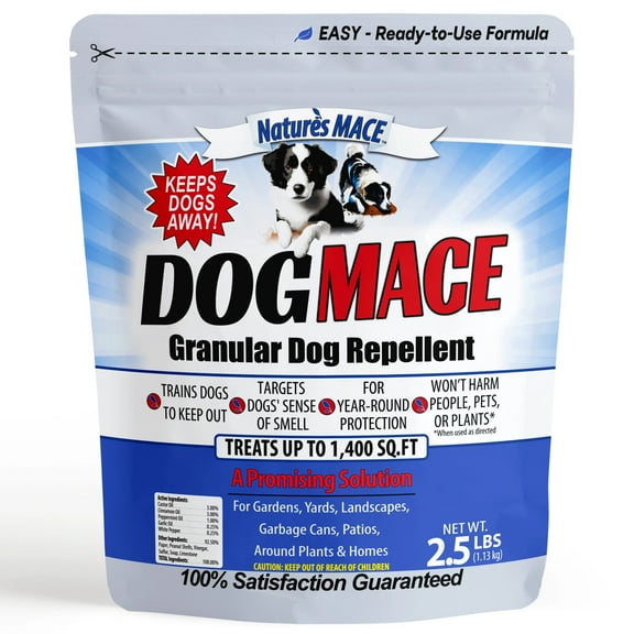Nature's MACE Dog MACE | Dog Repellent, Training Aid, Pet Deterrent | 2.5 lb. Granular Bag | Treats 1,400 Sq.ft