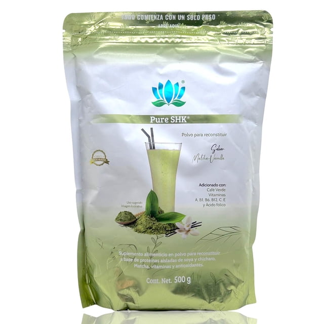 Proteína de Soya Chícharo Matcha Vainilla 500 g Pure Health