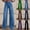 Style1-Blue jeans for women, variant on Wide Leg Jeans Women Elastic Waist High Rise Denim Pants with Pockets Spring Summer Casual Stretchy Straight Leg Button Palazzo Yoga Pants Loose Fit White M