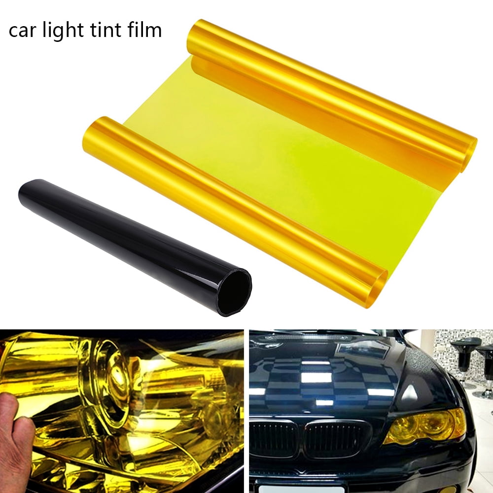 Glossy Car Headlight Taillight Vinyl Wrap Film Fog Tint Gold Yellow Blue PVC 