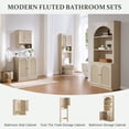 thumbnail image 7 of Aitjunz Over the Toilet Storage Cabinet, Modern Bathroom Organizer with 2 Fluted Doors, Adjustable Shelf and Open Storage Shelf, Freestanding Space Saver Cabinet for Small Bathroom, 7 of 7