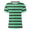 thumbnail image 5 of ZCFZJW Mens Fashion T-Shirts Casual Striped Print Summer Short Sleeve Round Neck Graphic Tees Shirt Tops Big and Tall Regular Fit Pullover Army Green L, 5 of 5