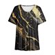 thumbnail image 4 of Fiudx Ropa de Mujer Blusa Estampada con Cuello En V y Mangas Cortas Informales para Mujer a La Moda, Blusas con Pliegues, 4 of 4