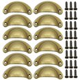 thumbnail image 1 of 12 Pcs Poignées Demi-Circulaires en Forme de Coquille, Poignées en bronze en Forme de Tasse, 1 of 5