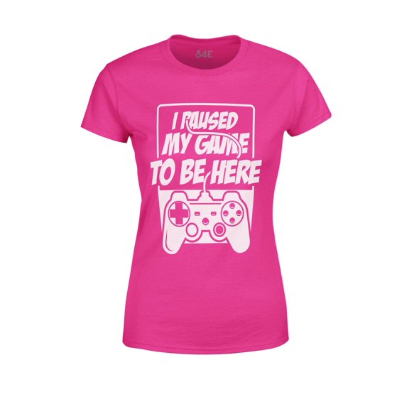 S4E Women's I Paused My Game to Be Here T-Shirt Large Heliconia Pink