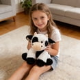 thumbnail image 4 of Soft Sitting Cow Plush Toy Realistic Farm Animal Stuffed Doll for Decor & Collectors(White-23cm), 4 of 5