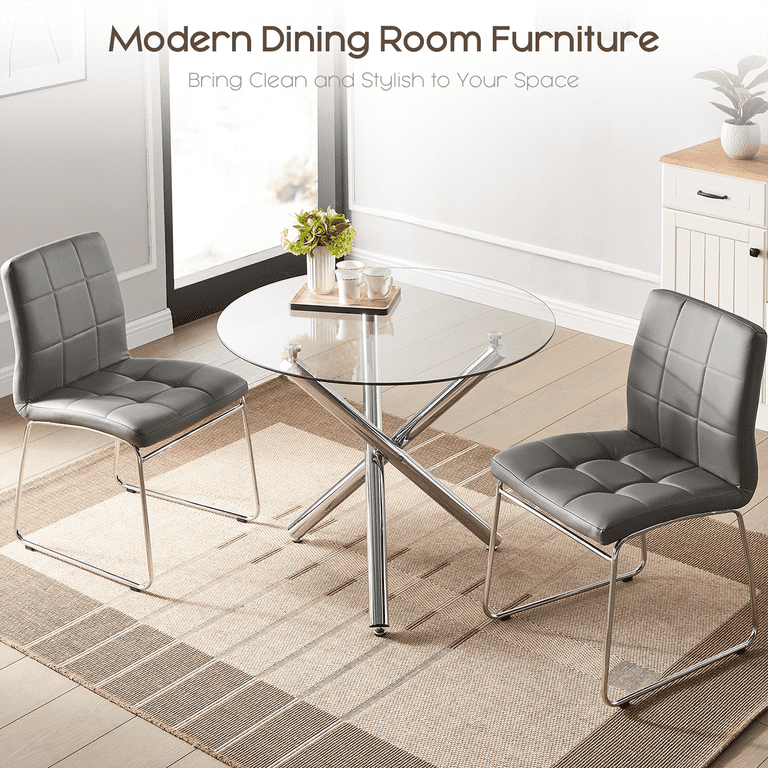 Small glass table discount with 2 chairs