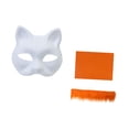 thumbnail image 2 of Kit de máscara de gato DIY, suministros para fiestas, manualidades, máscara de gato en blanco para disfraces de carnaval Naranja, 2 of 9